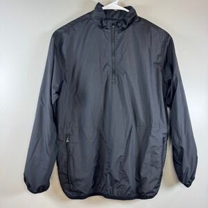 Nike Golf Windbreaker Jacket Womens L Black Quarter Zip Mock Neck‎ Athletic